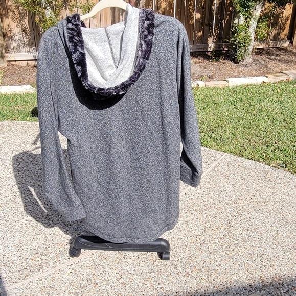 NWOT SOFT SURROUNDINGS Medium Cabin Cuddle Up Hoodie Sweatshirt Sweater Hood Gra - Picture 10 of 12